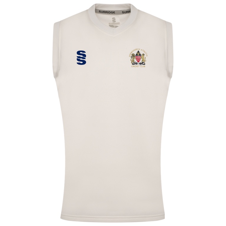 HORNCHURCH ATHLETIC CC BLAST SLEEVELESS WOMENS SWEATER-Ivory