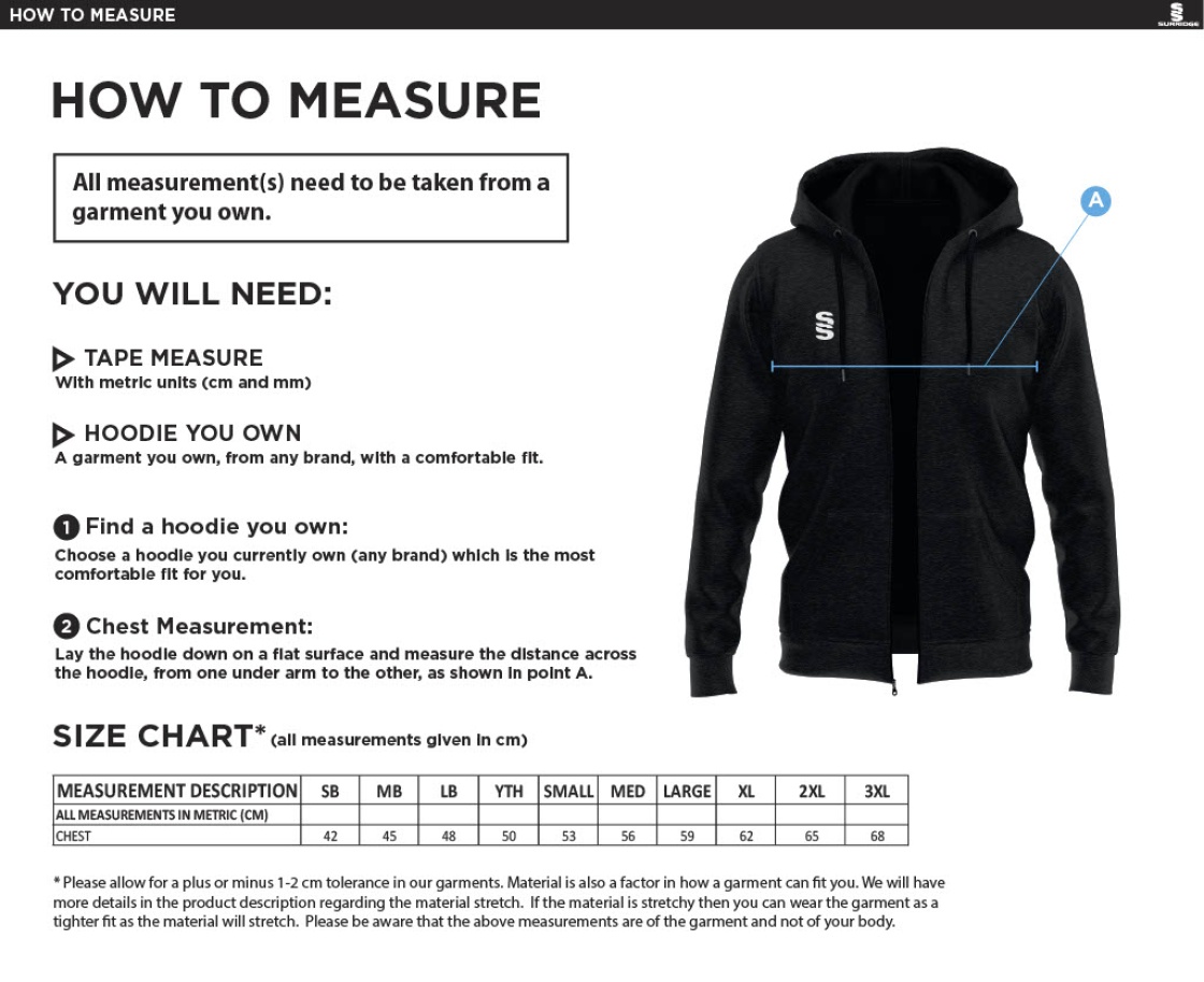 Hornchurch Athletic CC - Dual Hoodie - Size Guide