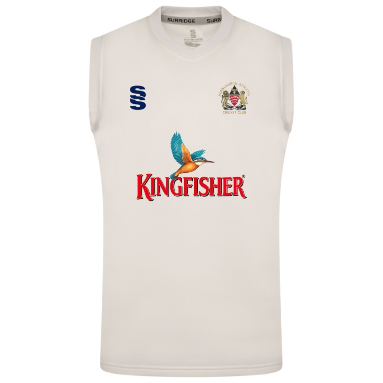 HORNCHURCH ATHLETIC CC BLAST SLEEVELESS WOMENS SWEATER-Ivory