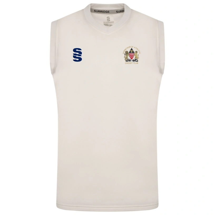 HORNCHURCH ATHLETIC CC BLAST SLEEVELESS WOMENS SWEATER-Ivory